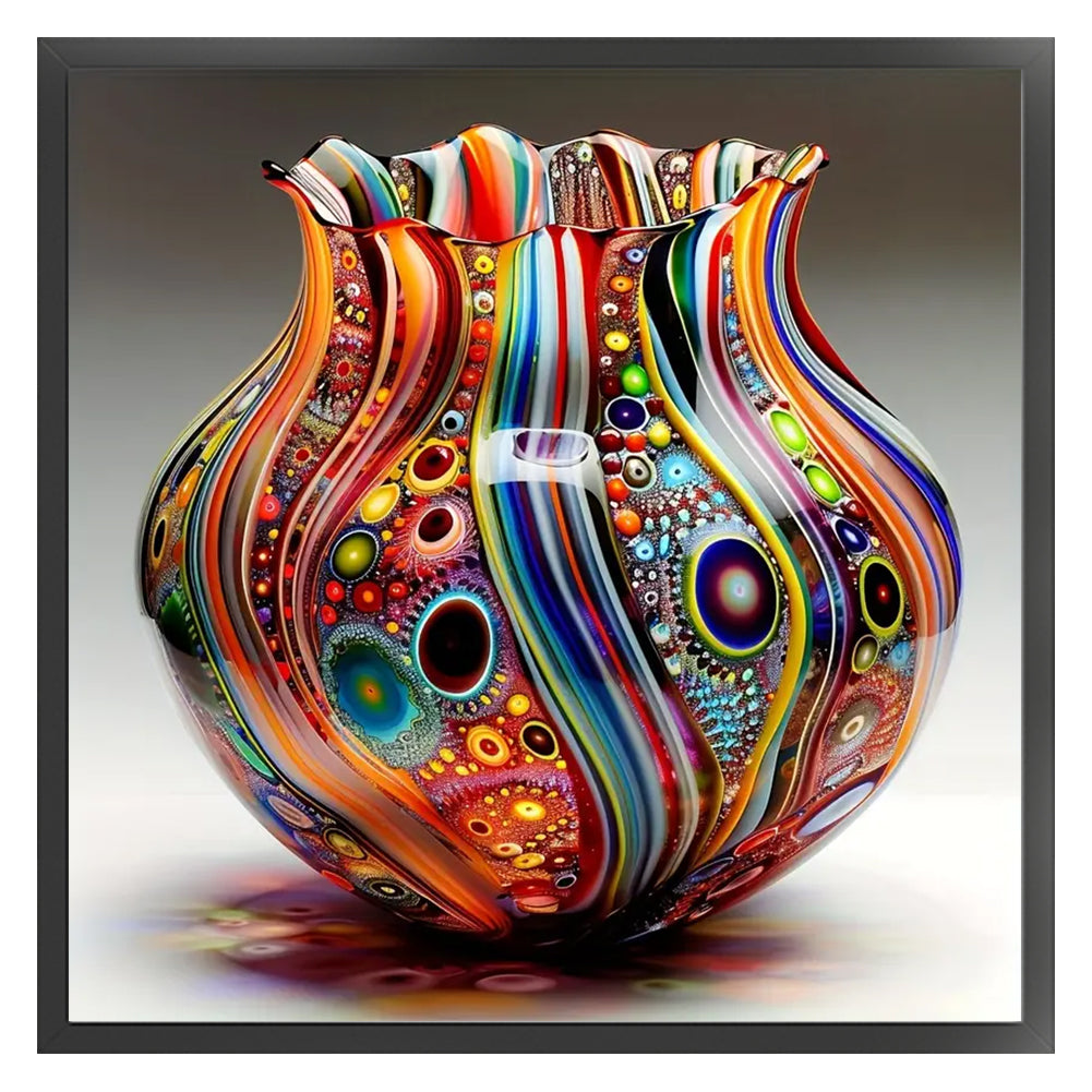 Colorful Glass Bottle - Full 11CT Stamped Cross Stitch 50x50CM - Huacan