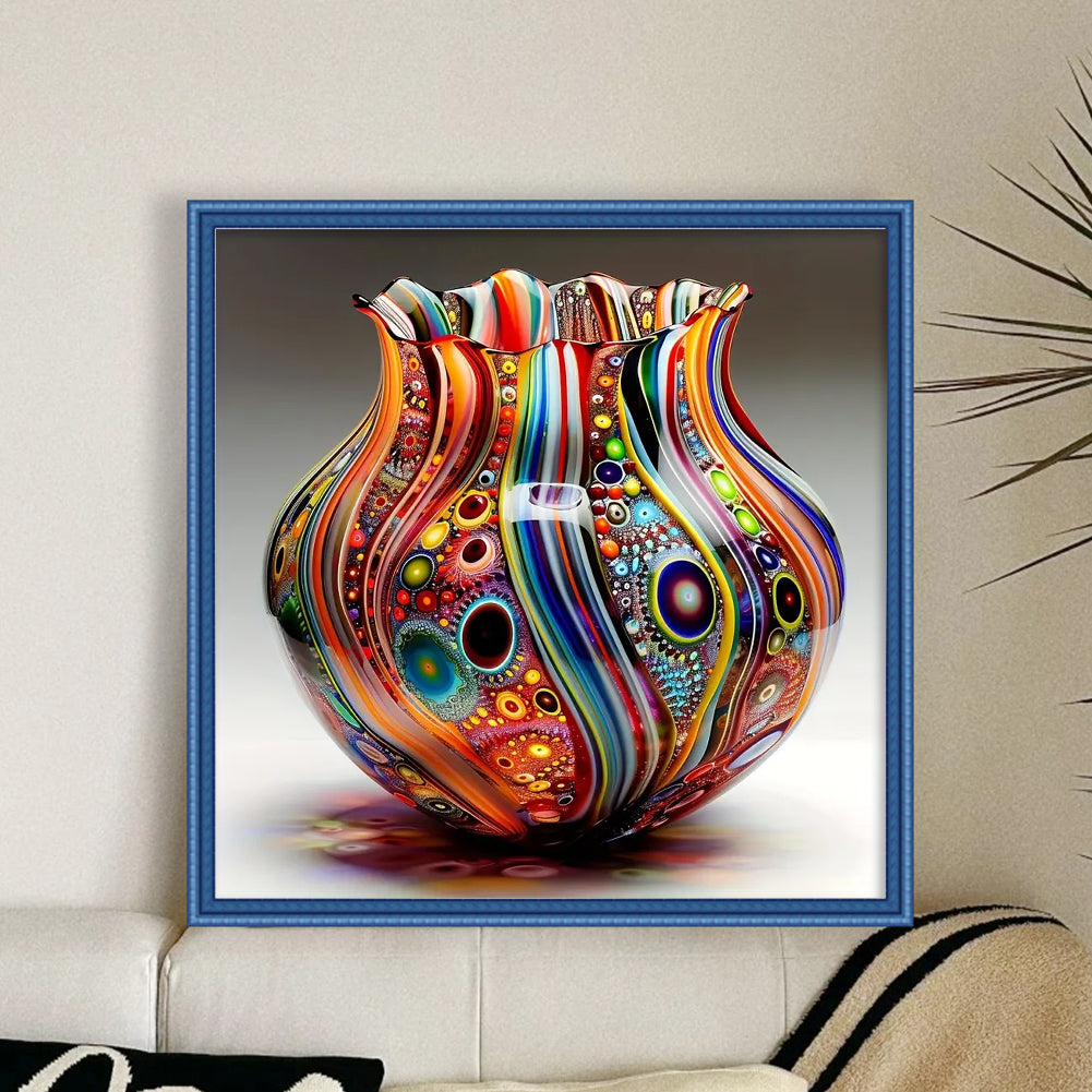 Colorful Glass Bottle - Full 11CT Stamped Cross Stitch 50x50CM - Huacan