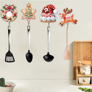 6Pcs Acrylic Christmas Donuts Diamond Art Craft Wall Hooks Gift DIY Crafts Decor