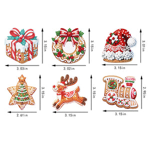 6Pcs Acrylic Christmas Donuts Diamond Art Craft Wall Hooks Gift DIY Crafts Decor