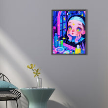 Load image into Gallery viewer, Girl Looking In The Mirror 40*55CM(Canvas) Full Round Drill Diamond Painting

