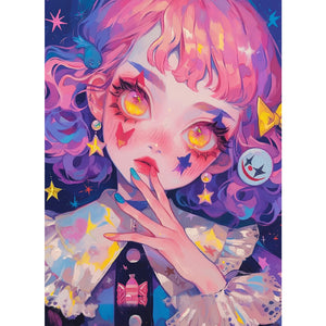 Cartoon Girl 40*55CM(Canvas) Full Round Drill Diamond Painting