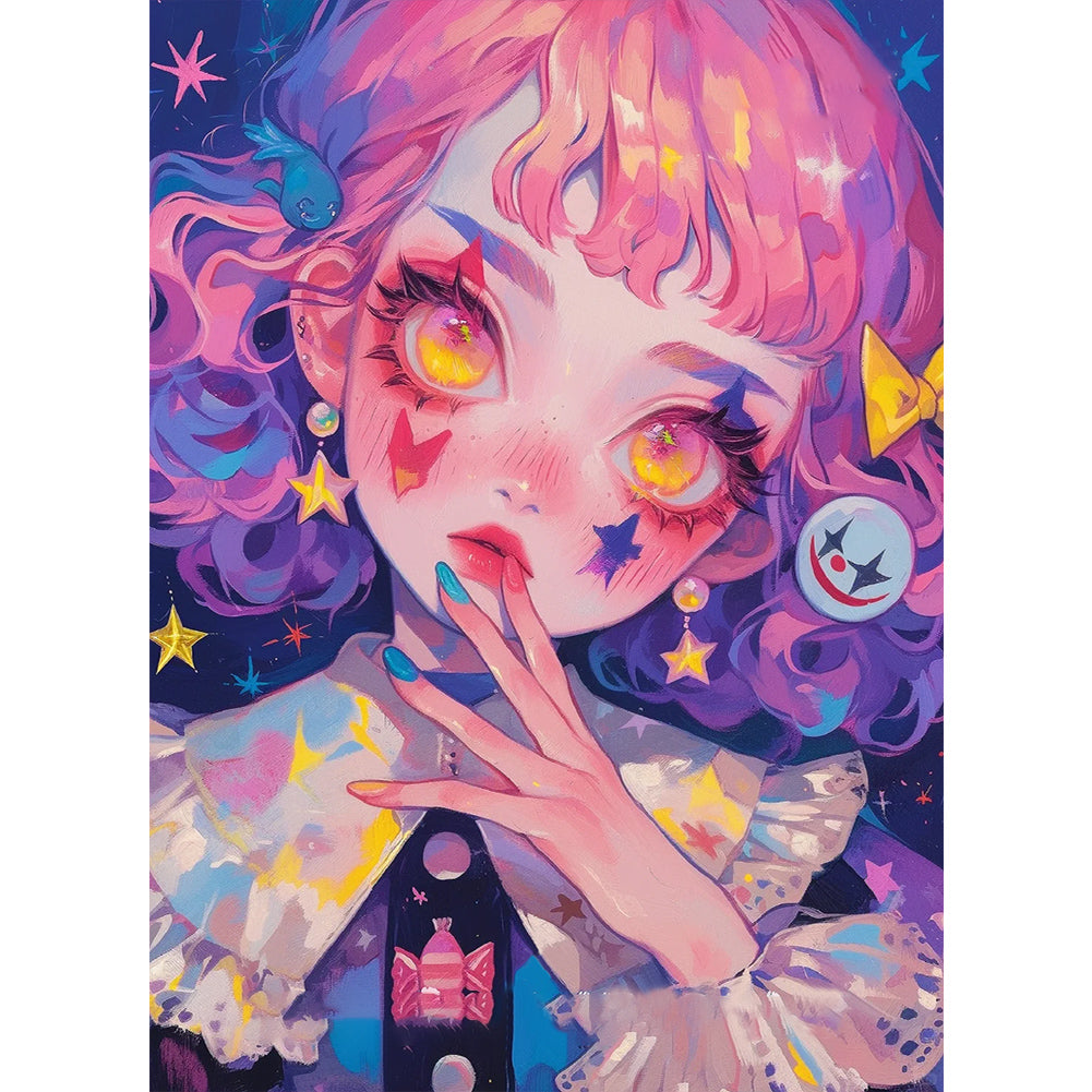 Cartoon Girl 40*55CM(Canvas) Full Round Drill Diamond Painting