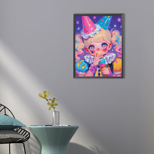 Girl Eating Ice Cream 40*55CM(Canvas) Full Round Drill Diamond Painting