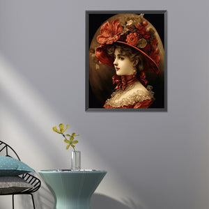 Girl In Oil Painting 40*50CM(Canvas) Full Round Drill Diamond Painting