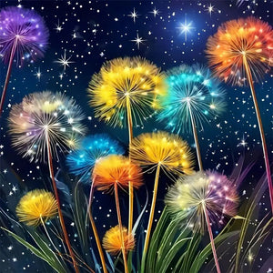 Dandelions At Night 40*40CM(Canvas) Full Round Drill Diamond Painting