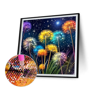 Dandelions At Night 40*40CM(Canvas) Full Round Drill Diamond Painting