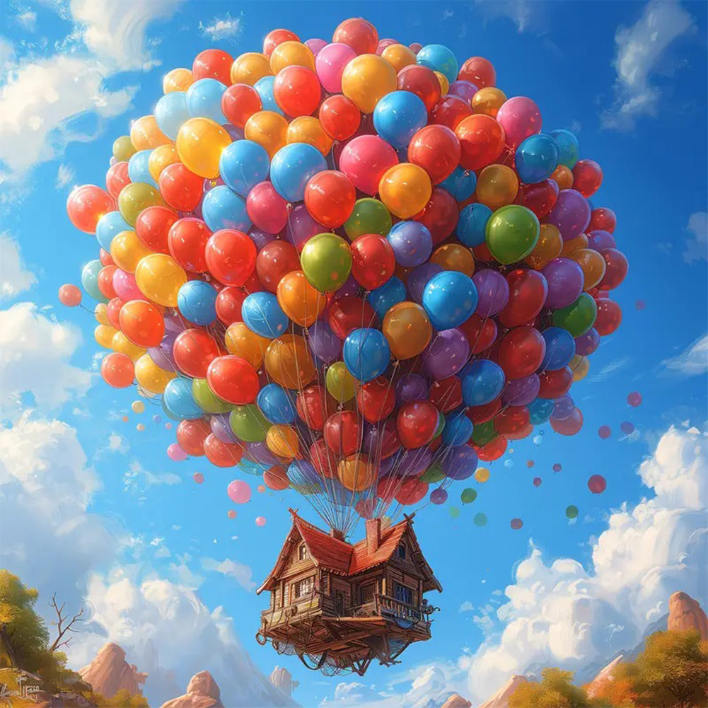 Up'S Hot Air Balloon 40*40CM(Canvas) Full Round Drill Diamond Painting