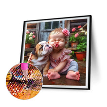 Load image into Gallery viewer, Dog And Child 40*40CM(Canvas) Full Round Drill Diamond Painting
