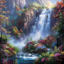 Load image into Gallery viewer, Mountain And Waterfall Scenery 50*50CM(Canvas) Full Round Drill Diamond Painting
