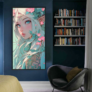 Huancan - Anime Elf Girl - 40*70CM 11CT 3 Stamped Cross Stitch