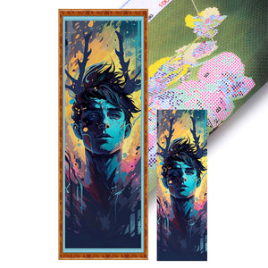Huancan - Boy With Deer Antlers - 30*80CM 11CT 3 Stamped Cross Stitch