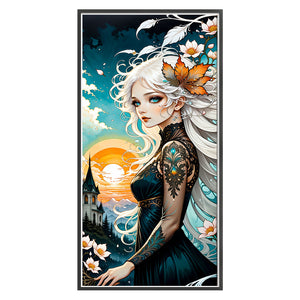 Huancan - Anime Girl - 40*80CM 11CT 3 Stamped Cross Stitch