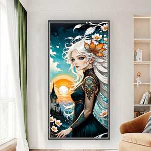 Huancan - Anime Girl - 40*80CM 11CT 3 Stamped Cross Stitch