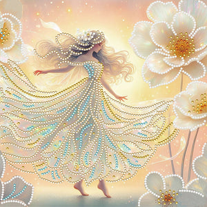 Crystal Princess Gold 30*30CM(Canvas) Partial Special Shaped Drill Diamond Painting