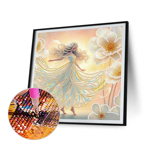 Crystal Princess Gold 30*30CM(Canvas) Partial Special Shaped Drill Diamond Painting