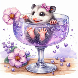 Mouse In A Glass 30*30CM(Canvas) Full Round Drill Diamond Painting