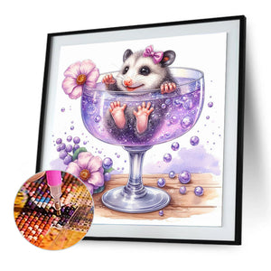 Mouse In A Glass 30*30CM(Canvas) Full Round Drill Diamond Painting