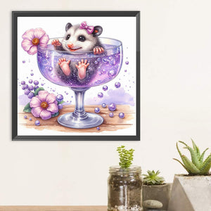 Mouse In A Glass 30*30CM(Canvas) Full Round Drill Diamond Painting