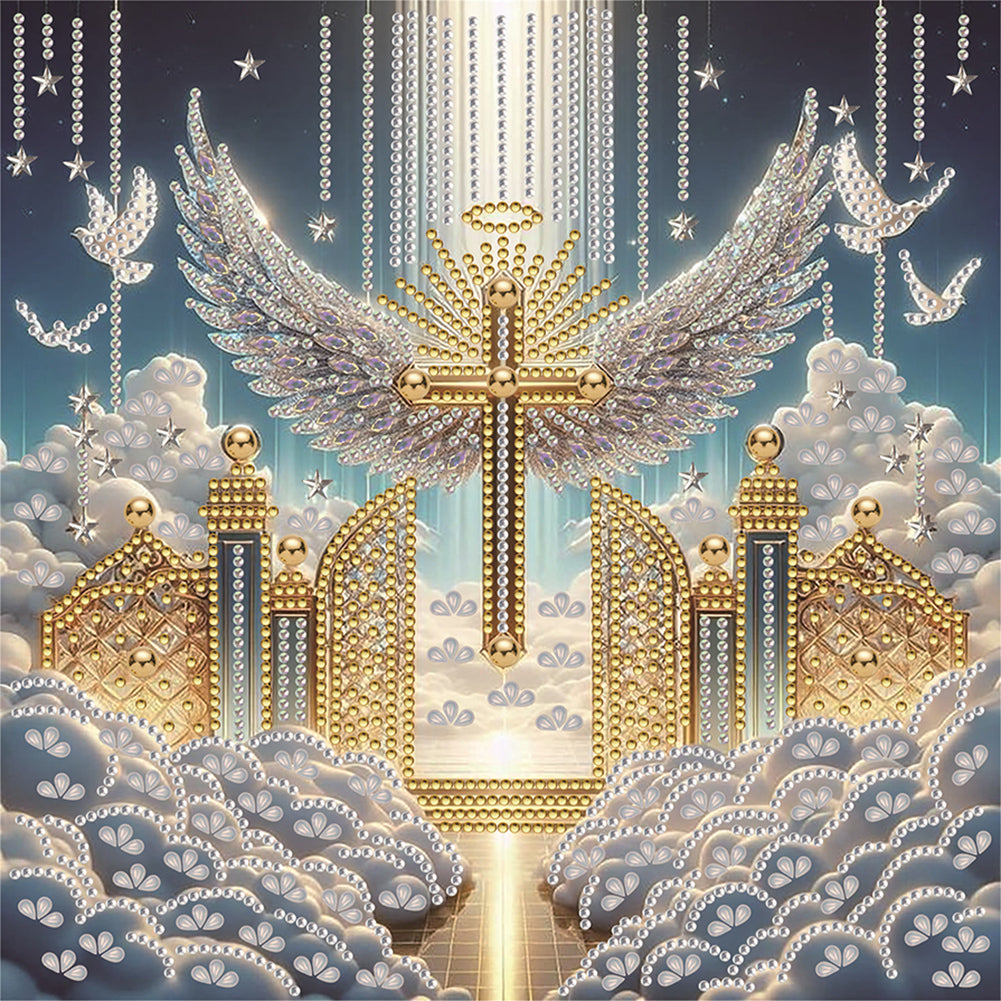 Cross 30*30CM(Canvas) Partial Special Shaped Drill Diamond Painting