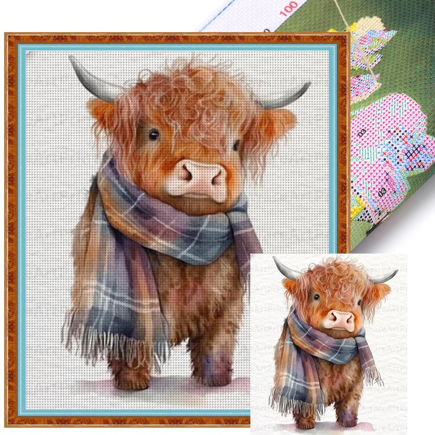 Cute Yak - Full 18CT Stamped Cross Stitch 40x45CM - Huacan