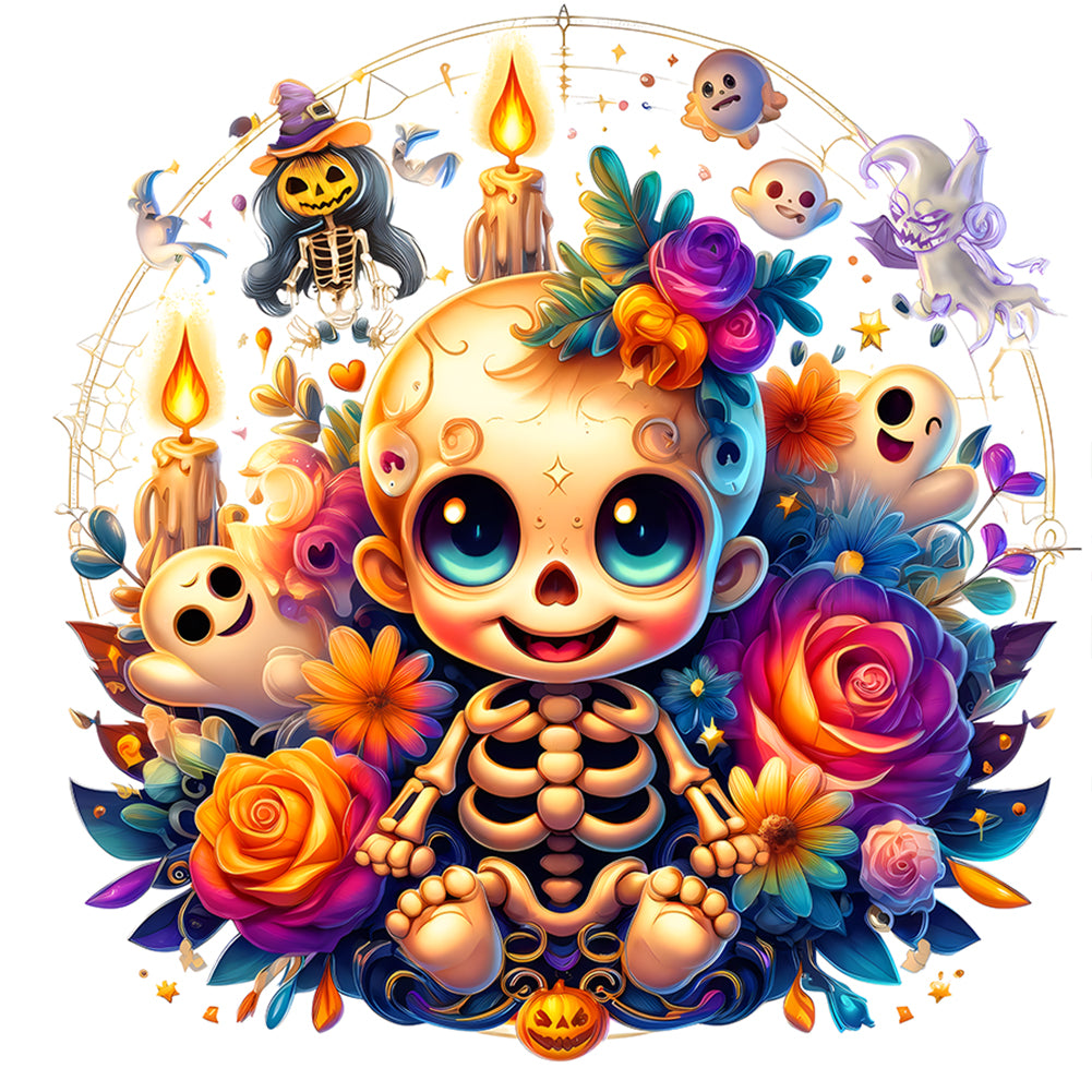 Halloween Skull 30*30CM(Canvas) Full Round Drill Diamond Painting