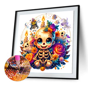 Halloween Skull 30*30CM(Canvas) Full Round Drill Diamond Painting