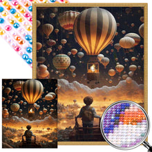 Load image into Gallery viewer, Boy Watching A Hot Air Balloon 40*50CM(Picture) Full Round Drill Diamond Painting
