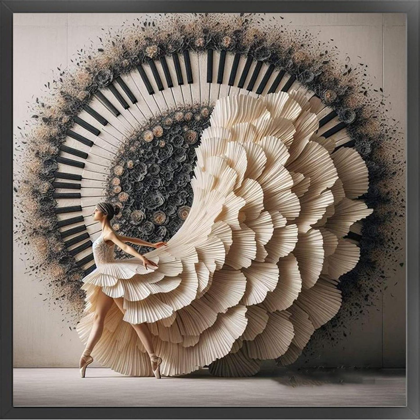 Piano Girl - Full 11CT Counted Cross Stitch 40x40CM - Yishu