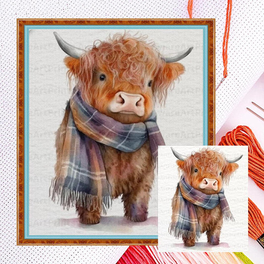 Cute Yak - Full 18CT Counted Cross Stitch 40x45CM - Huacan