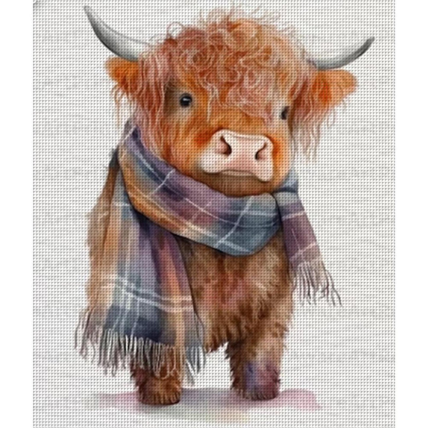 Cute Yak - Full 18CT Counted Cross Stitch 40x45CM - Huacan