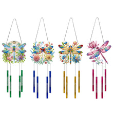 Load image into Gallery viewer, 4Pcs Dragonfly Diamond Wind Chime Double Sided Acrylic DIY Wind Chime Handicraft
