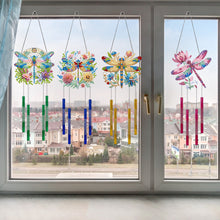 Load image into Gallery viewer, 4Pcs Dragonfly Diamond Wind Chime Double Sided Acrylic DIY Wind Chime Handicraft
