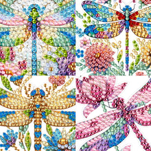 Load image into Gallery viewer, 4Pcs Dragonfly Diamond Wind Chime Double Sided Acrylic DIY Wind Chime Handicraft
