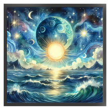 Load image into Gallery viewer, Yishu - Sun, Moon, And Ocean - 40*40CM 11CT 3 Stamped Cross Stitch
