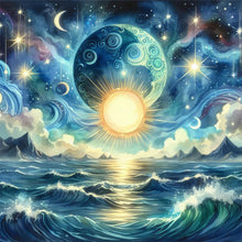 Load image into Gallery viewer, Yishu - Sun, Moon, And Ocean - 40*40CM 11CT 3 Stamped Cross Stitch
