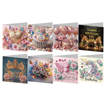 Load image into Gallery viewer, 8PCS DIY Diamond Art Greeting Cards for Festivals and Celebrations (Birthday)
