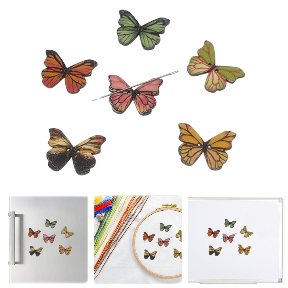 Cute Needle Holder Magnetic Needle Keeper Nanny Refrigerator Sticker (Butterfly)