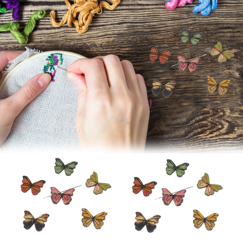 Cute Needle Holder Magnetic Needle Keeper Nanny Refrigerator Sticker (Butterfly)