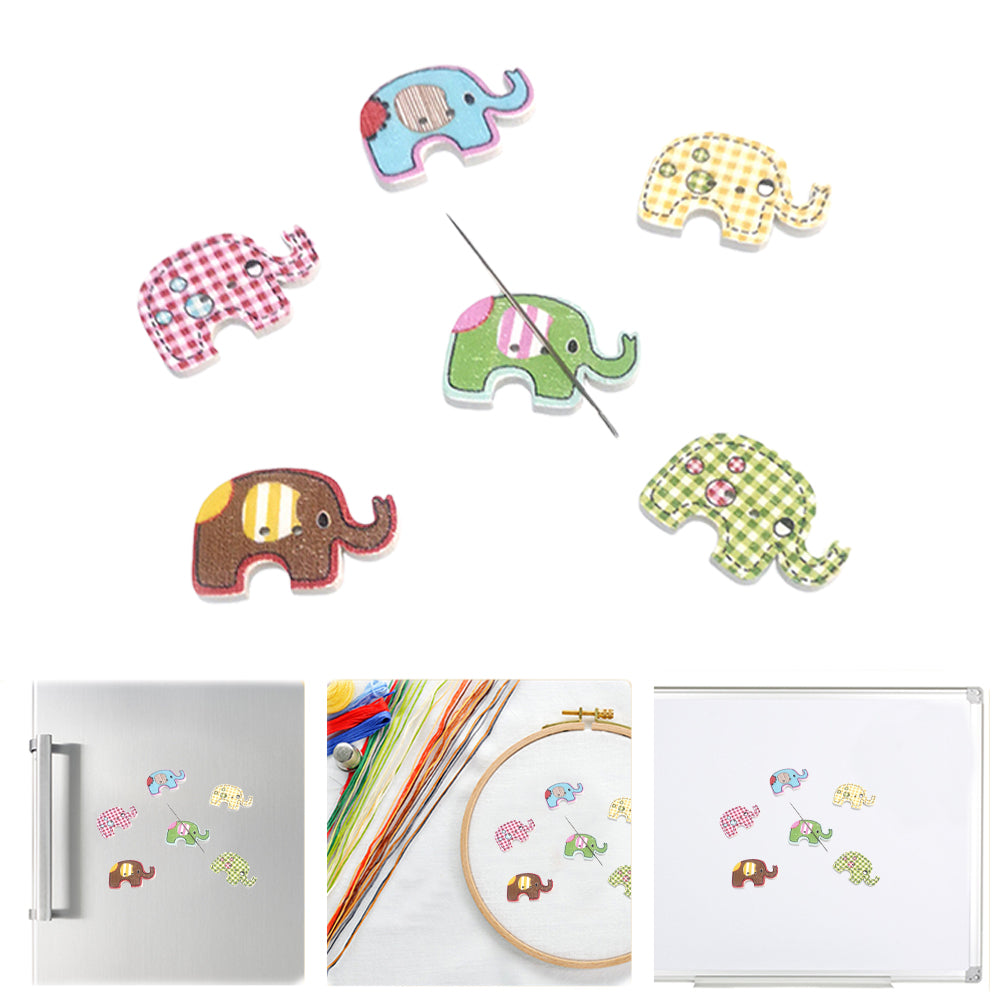 Cute Needle Holder Magnetic Needle Keeper Nanny Refrigerator Sticker (Elephant)