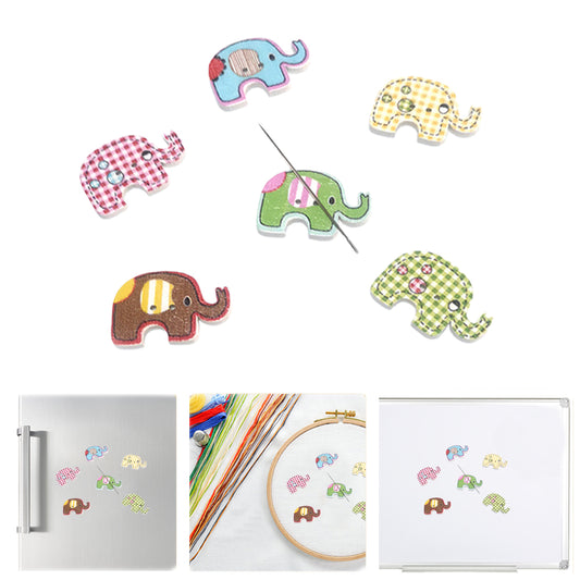 Cute Needle Holder Magnetic Needle Keeper Nanny Refrigerator Sticker (Elephant)