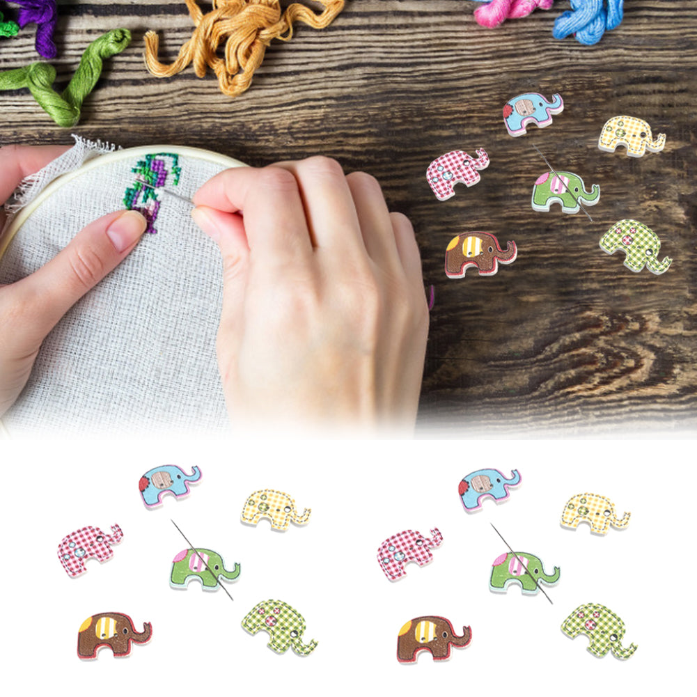 Cute Needle Holder Magnetic Needle Keeper Nanny Refrigerator Sticker (Elephant)