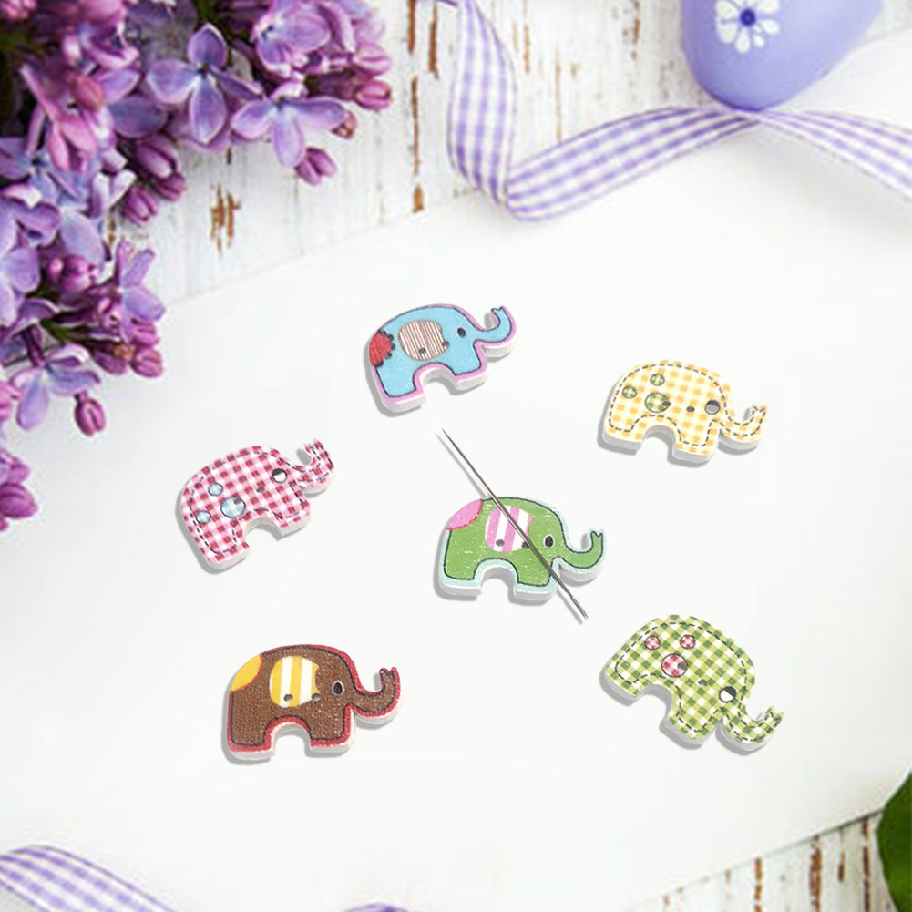 Cute Needle Holder Magnetic Needle Keeper Nanny Refrigerator Sticker (Elephant)