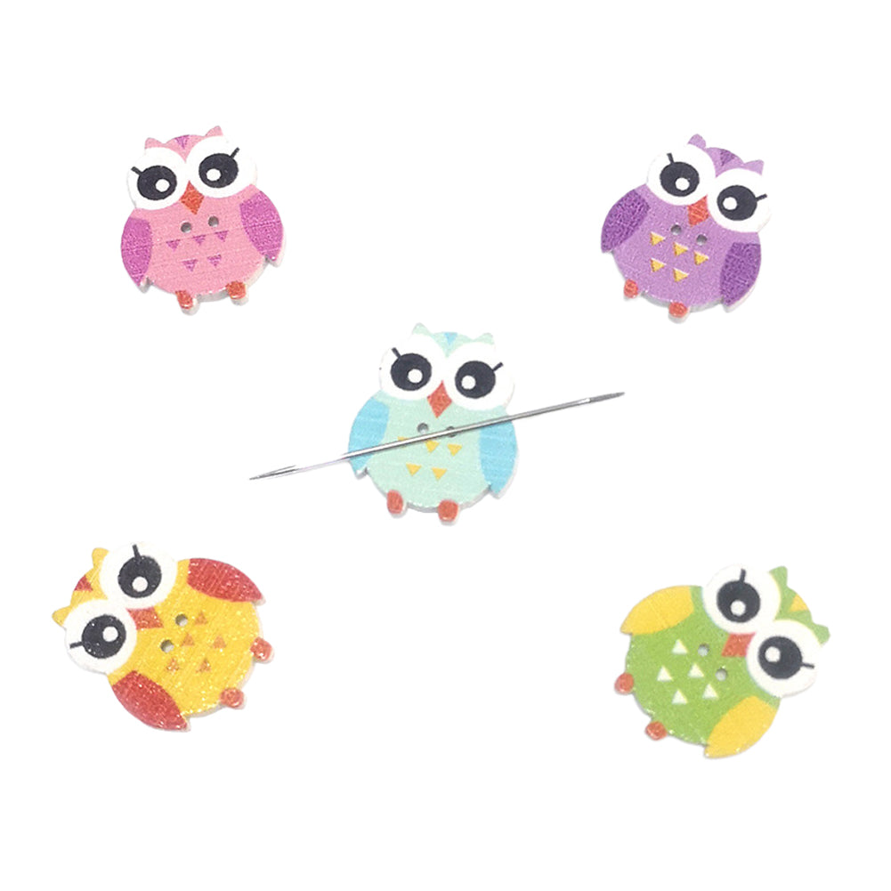 Cute Needle Holder Magnetic Needle Keeper Nanny Refrigerator Sticker (Owl)