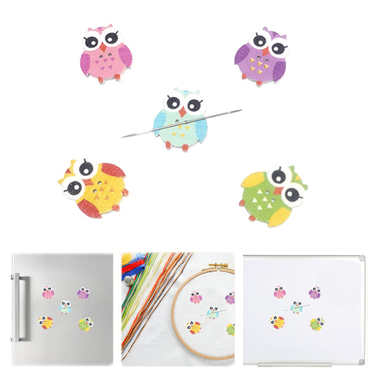 Cute Needle Holder Magnetic Needle Keeper Nanny Refrigerator Sticker (Owl)