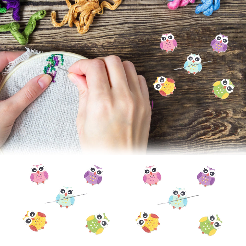 Cute Needle Holder Magnetic Needle Keeper Nanny Refrigerator Sticker (Owl)