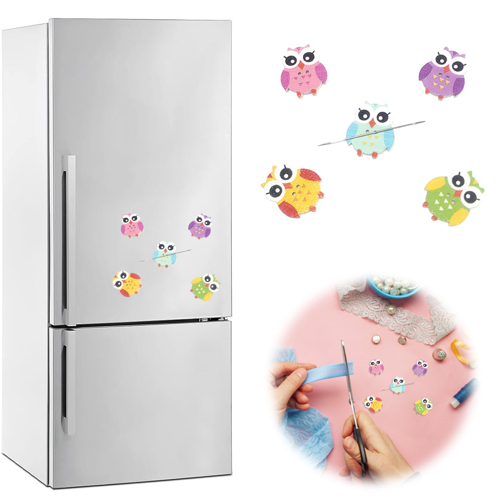 Cute Needle Holder Magnetic Needle Keeper Nanny Refrigerator Sticker (Owl)