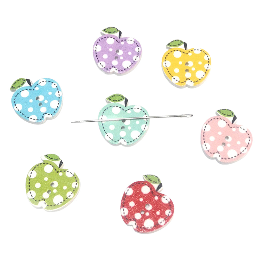 Cute Magnetic Needle Holder Keeper Refrigerator Sticker | Apple Design Nanny for Embroidery Cross Stitch(Random Color)