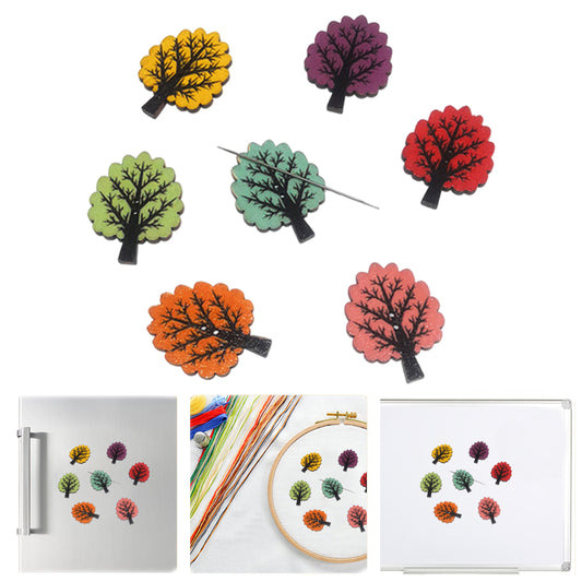 Cute Needle Holder Magnetic Needle Keeper Nanny Refrigerator Sticker (Tree)