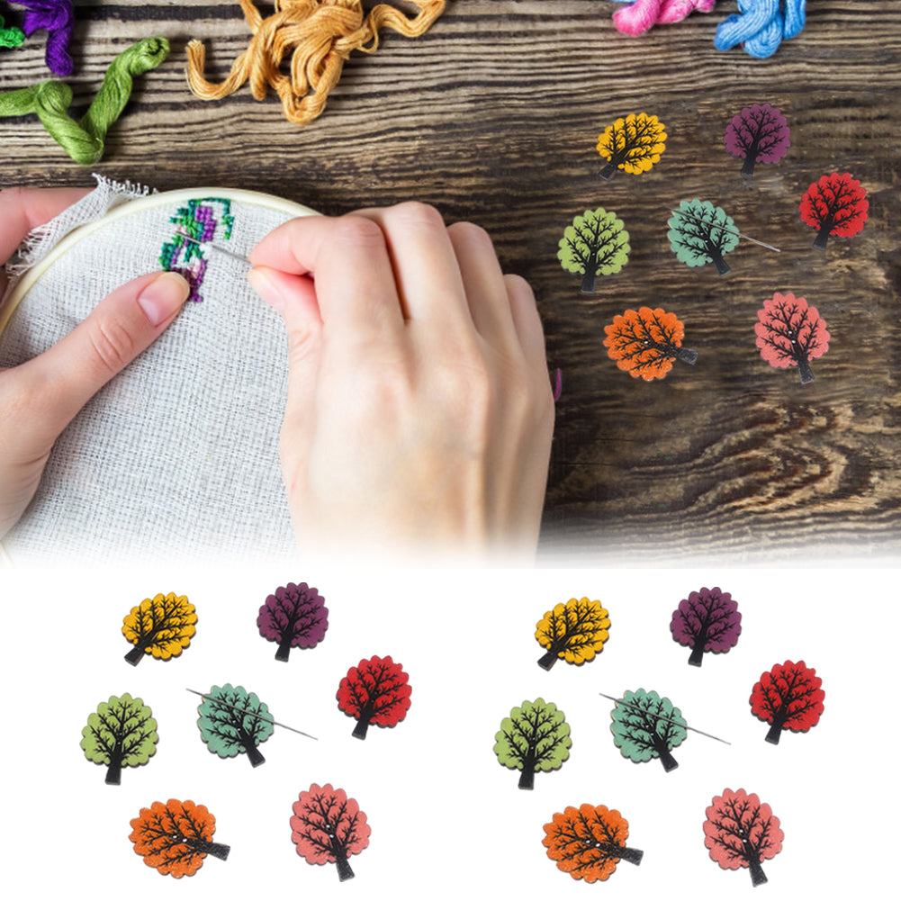 Cute Needle Holder Magnetic Needle Keeper Nanny Refrigerator Sticker (Tree)